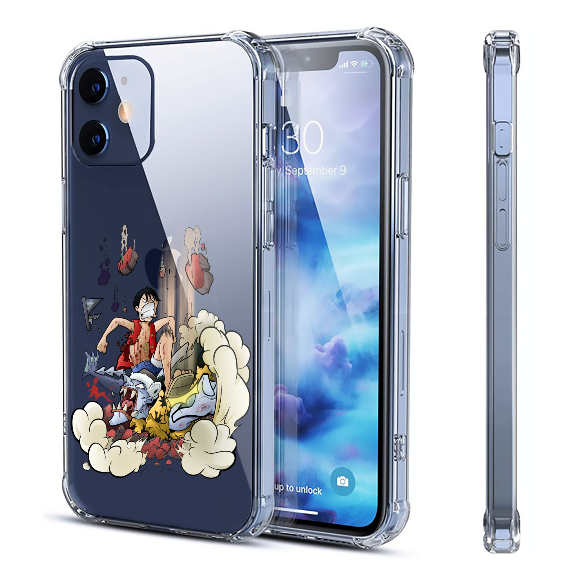 （画像用） ワンピース モンキー・D・ルフィ ONE PIECE Monkey D. Luffy 【iPhone 12シリーズ対応】透明スマホケース（クリアソフトケース）